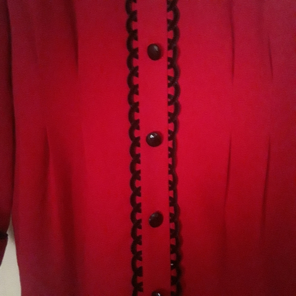 Vintage Debra Michael's Red and black dress 10 - Picture 3 of 6